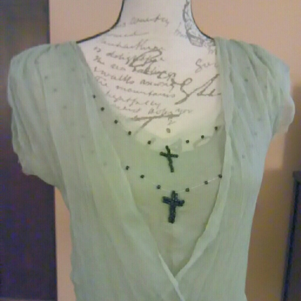 Silk beaded top.